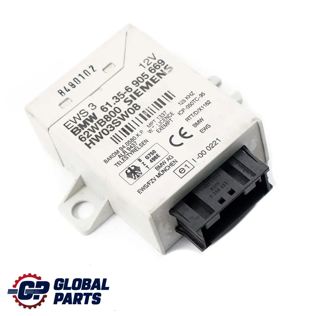 Steuergerät EWS3 für BMW 3 5 7 X3 X5 er E38 E39 E46 E53 E85 E83 Mini R50 mit Teilenummer 6905669 BMW 3 5 7 X3 X5 er E38 E39 E46 E53 E85 E83 Mini R50 Steuergerät EWS3 - SKU 6905669 - Teilenummer 6905669