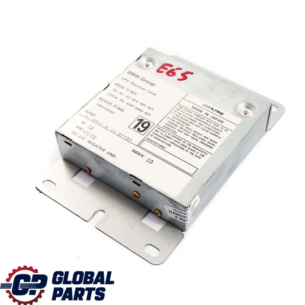 Moduł sterownik GPS Japonia do BMW E39 E46 E53 E65 o numerze 6905921 BMW E39 E46 E53 E65 Moduł sterownik GPS Japonia - SKU 6905921 - Numer Części 6905921