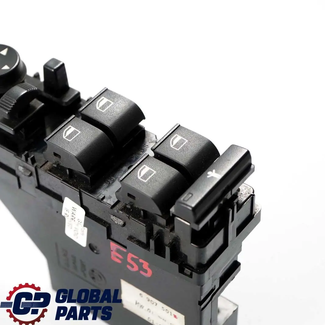 BMW X5 Series E53 Power Fold Auto Dip Right O/S Window Lifter Switch - SKU rhd-6907501 - Part number 6907501