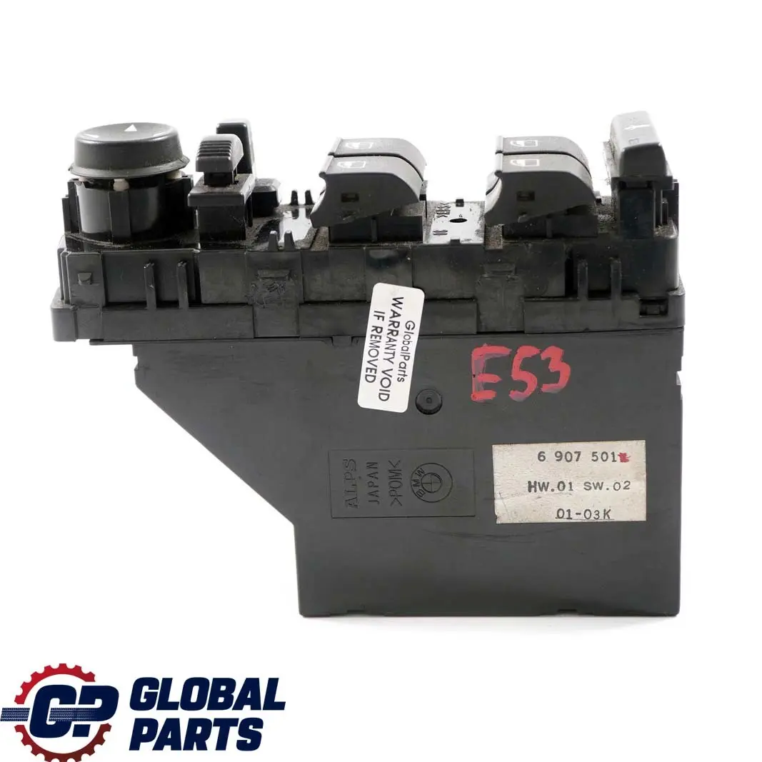 Schalter Schaltzentrum Fahrertür Schwarz für BMW X5 er E53 mit Teilenummer 6907501 BMW X5 er E53 Schalter Schaltzentrum Fahrertür Schwarz - SKU rhd-6907501 - Teilenummer 6907501