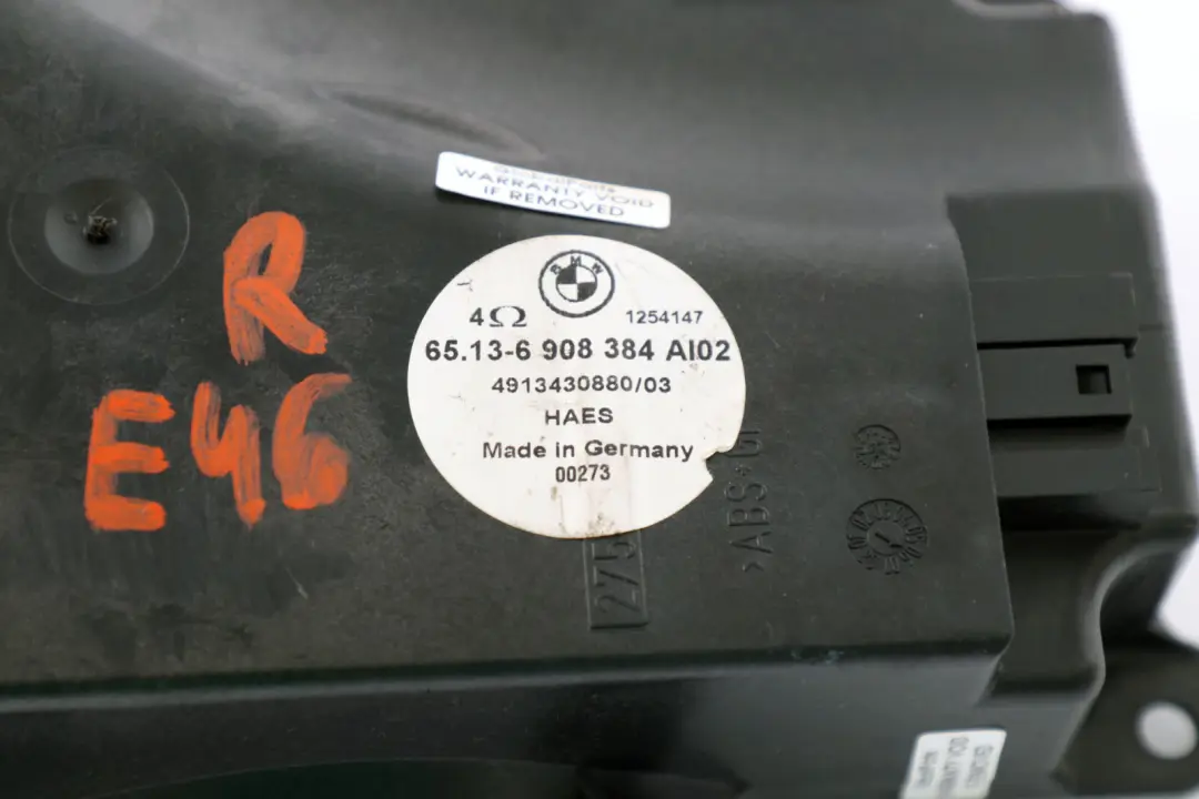 Speaker Loudspeaker Box Stereo Right O/S to BMW 3 Series Compact E46 with Part number 6908384 BMW 3 Series Compact E46 Speaker Loudspeaker Box Stereo Right O/S - SKU 6908384 - Part number 6908384