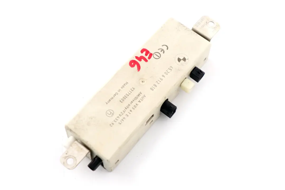 Radio Antenna Amplifier Diversity 434 MHZ to BMW 3 Series E46 with Part number 6912818 BMW 3 Series E46 Radio Antenna Amplifier Diversity 434 MHZ - SKU 6912818 - Part number 6912818