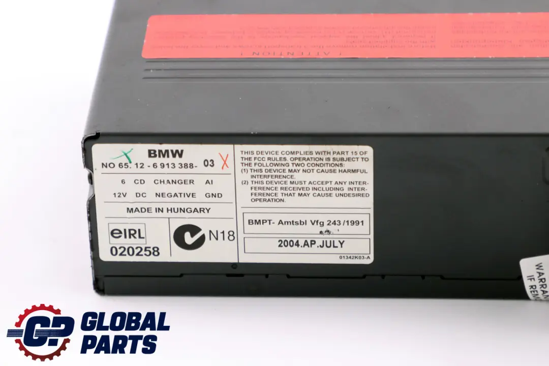 Chargeur De CD 6512 pour Mini Cooper R50 R52 R53 Cabriolet 6 à propos du numéro de pièce 6913388 Mini Cooper R50 R52 R53 Cabriolet 6 Chargeur De CD 6512 - SKU 6913388 - Numéro de pièce 6913388
