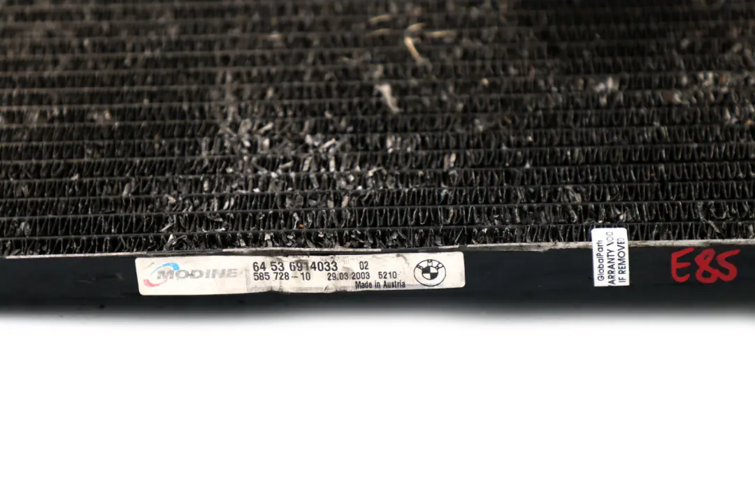 Condensador Aire Acondicionado Con Secador Radiador Air Con para BMW Serie Z4 E85 E86 con número de pieza 6914033 BMW Serie Z4 E85 E86 Condensador Aire Acondicionado Con Secador Radiador Air Con - SKU 6914033 - Número de pieza 6914033