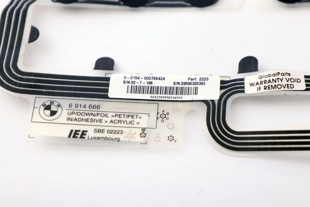 Alfombrilla Sensor Ocupación Asientos Delanteros para BMW E65 E66 con número de pieza 6914666 BMW E65 E66 Alfombrilla Sensor Ocupación Asientos Delanteros - SKU 6914666 - Número de pieza 6914666