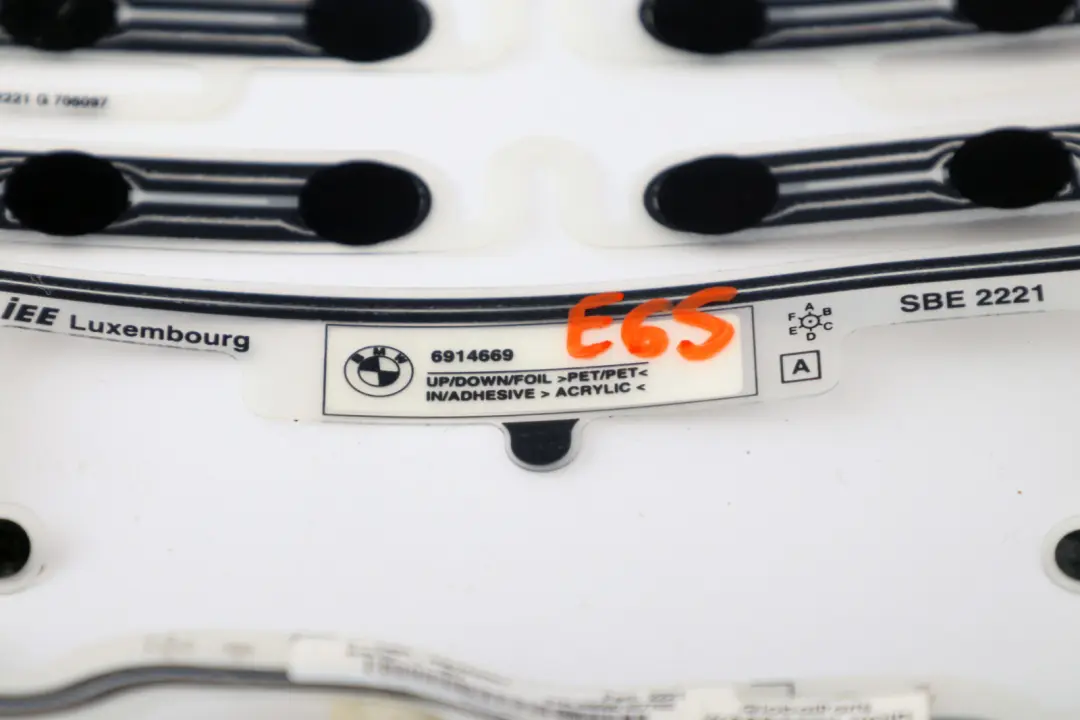 Sensor asiento trasero para BMW E65 E66 E67 con número de pieza 6914669 BMW E65 E66 E67 Sensor asiento trasero - SKU 6914669 - Número de pieza 6914669