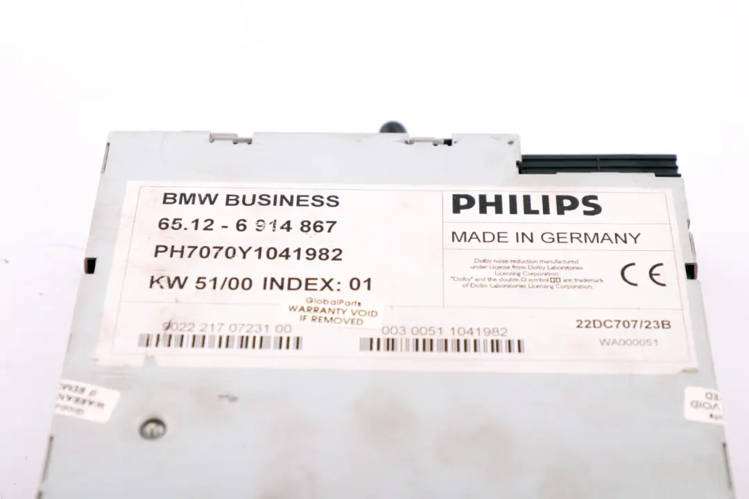 Radio BMW Business Cassette Player 6512 für BMW X5 er E53 mit Teilenummer 6914867 BMW X5 er E53 Radio BMW Business Cassette Player 6512 - SKU 6914867 - Teilenummer 6914867