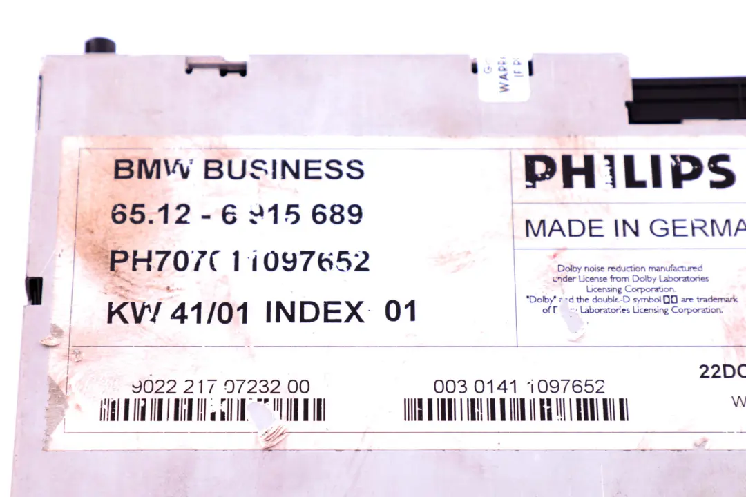 Radio BMW Business Cassette Player 6512 pour BMW X5 E53 à propos du numéro de pièce 6915689 BMW X5 E53 Radio BMW Business Cassette Player 6512 - SKU 6915689 - Numéro de pièce 6915689