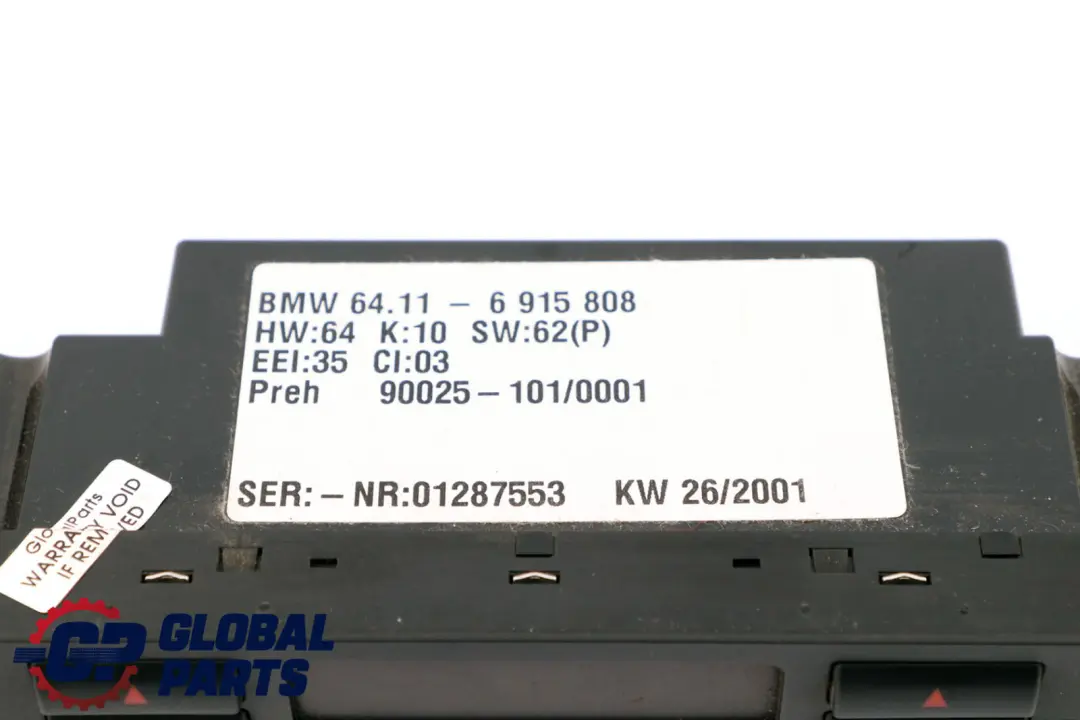 BMW X5 Series E53 Automatic Air Conditioning Control - SKU 6915808 - Part number 6915808