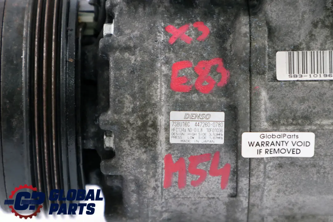 M54 Gasolina A/C Aire Acondicionado Bomba Compresor para BMW X3 E46 E83 con número de pieza 6916232 BMW X3 E46 E83 M54 Gasolina A/C Aire Acondicionado Bomba Compresor - SKU 6916232 - Número de pieza 6916232
