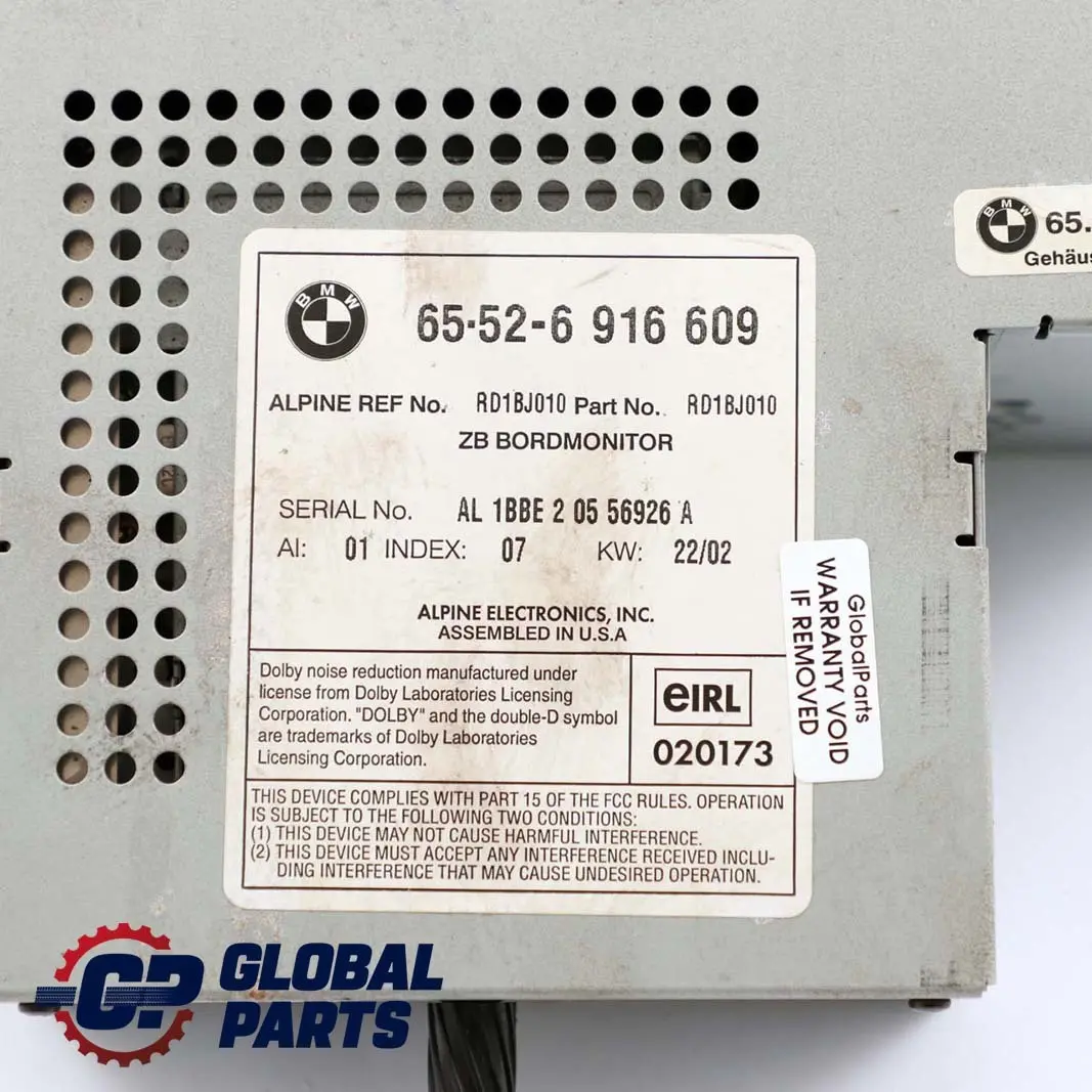 Gehäuse Bordmonitor Wide Screen Navigationssystem für BMW X5 er E53 mit Teilenummer 6916609 BMW X5 er E53 Gehäuse Bordmonitor Wide Screen Navigationssystem - SKU 6916609 - Teilenummer 6916609