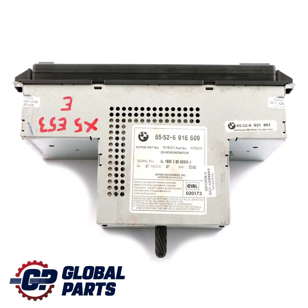 BMW X5 Series E53 Onboard Computer Navigation System Monitor Widescreen - SKU 6916609 - Part number 6916609