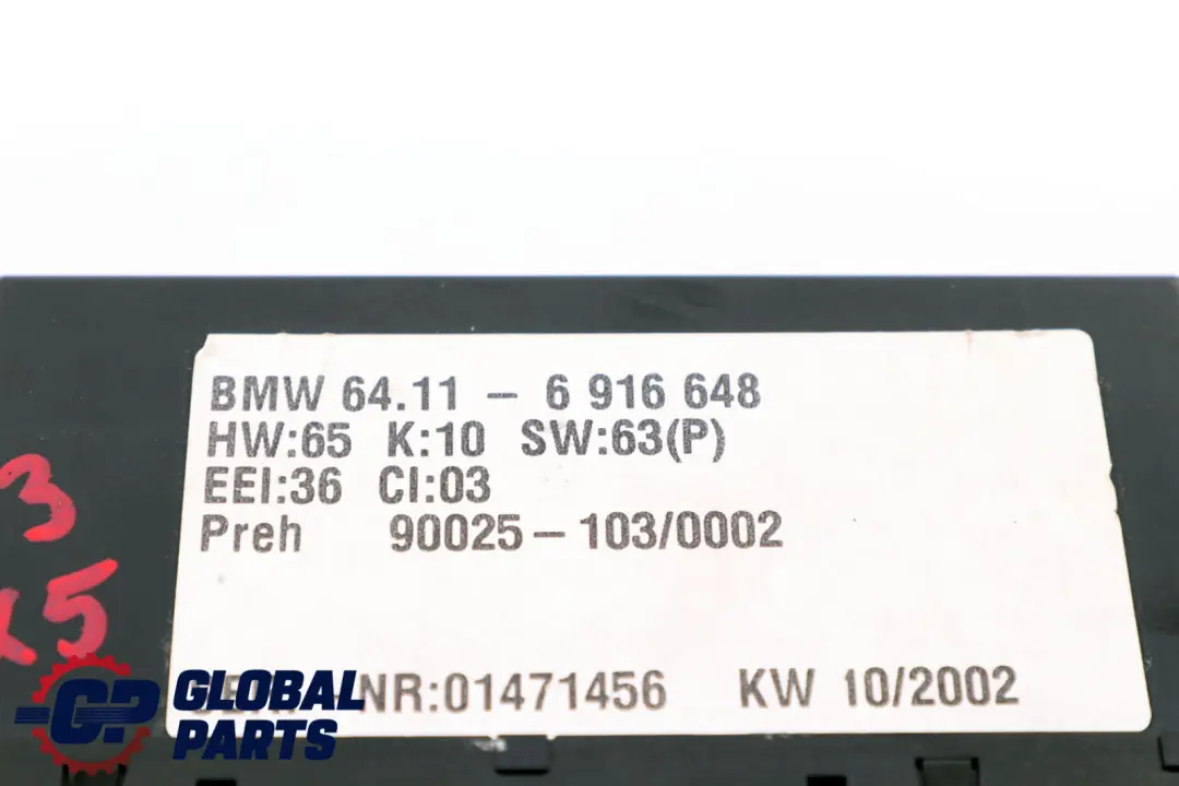 Bedienteil Klimaautomatik A/C Schalter für BMW X5 er E53 mit Teilenummer 6916648 BMW X5 er E53 Bedienteil Klimaautomatik A/C Schalter - SKU 6916648 - Teilenummer 6916648