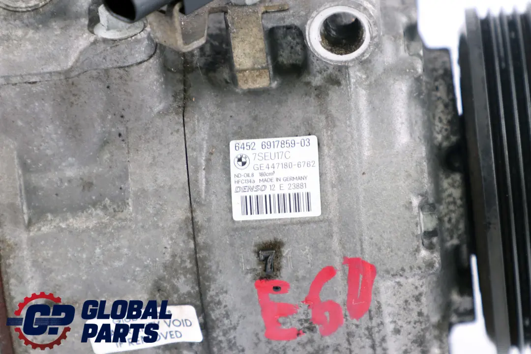 A/C Compressor BMW E60 E61 E65 M57N2 M54 Air Conditioning Pump to with Part number 6917859 A/C Compressor BMW E60 E61 E65 M57N2 M54 Air Conditioning Pump - SKU 6917859 - Part number 6917859