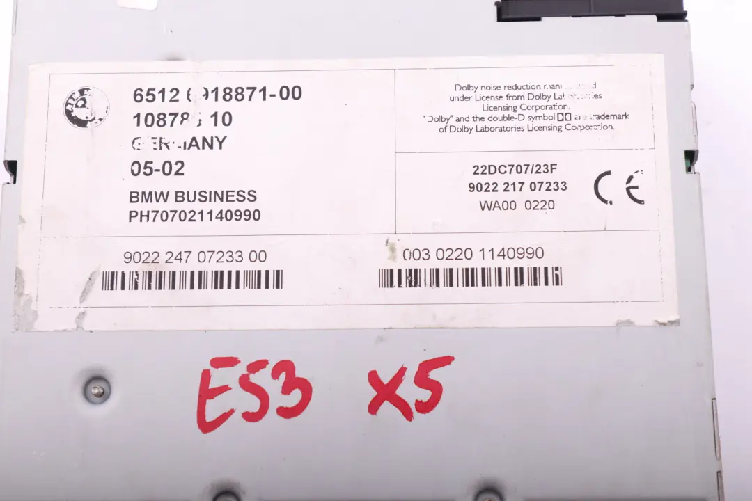 BMW X5 E53 Radio BMW Business Lettore cassette - SKU 6918871 - Numero di parte 6918871