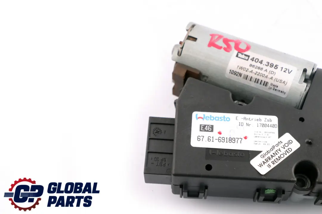 Sunroof Sliding Roof Drive Unit Motor to BMW E46 E38 Mini Cooper R50 R53 with Part number 67616918977 BMW E46 E38 Mini Cooper R50 R53 Sunroof Sliding Roof Drive Unit Motor - SKU 6918977 - Part number 67616918977