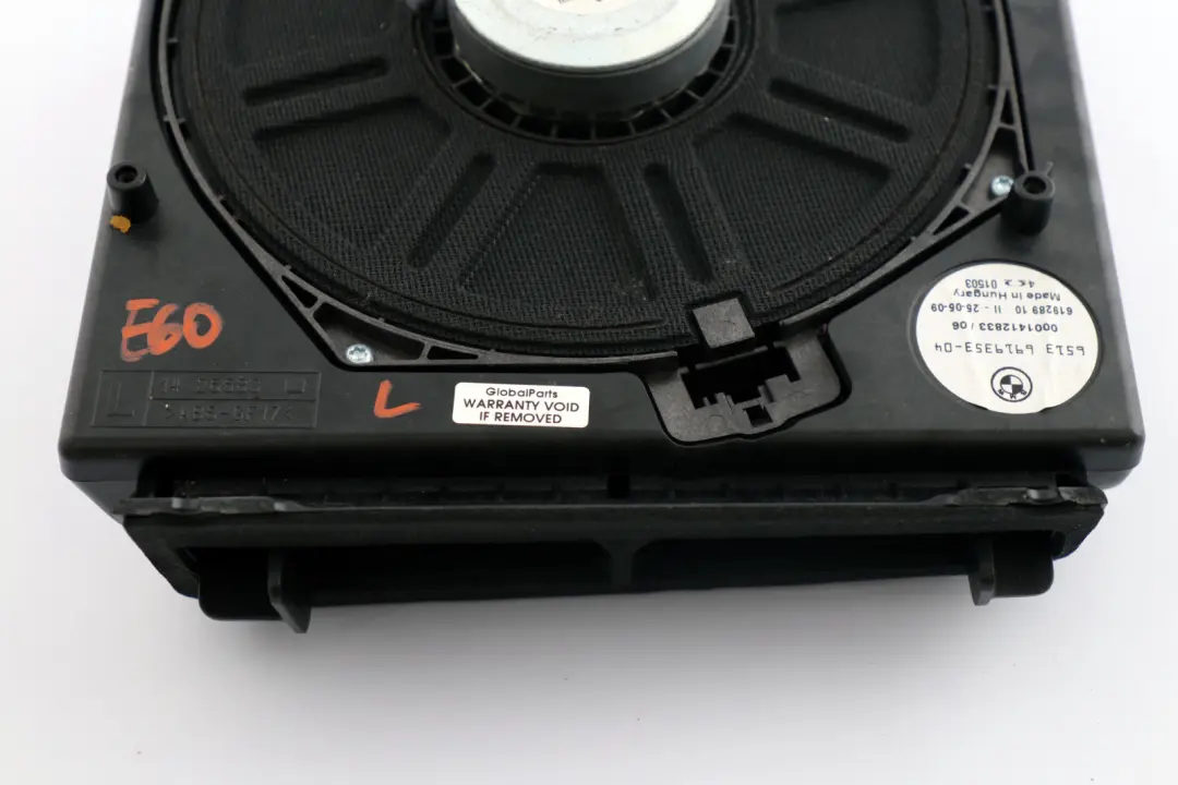 BMW 5 Series E60 E61 Stereo System Left Central Bass Floor Subwoofer N/S - SKU 6919353 - Part number 65136929100