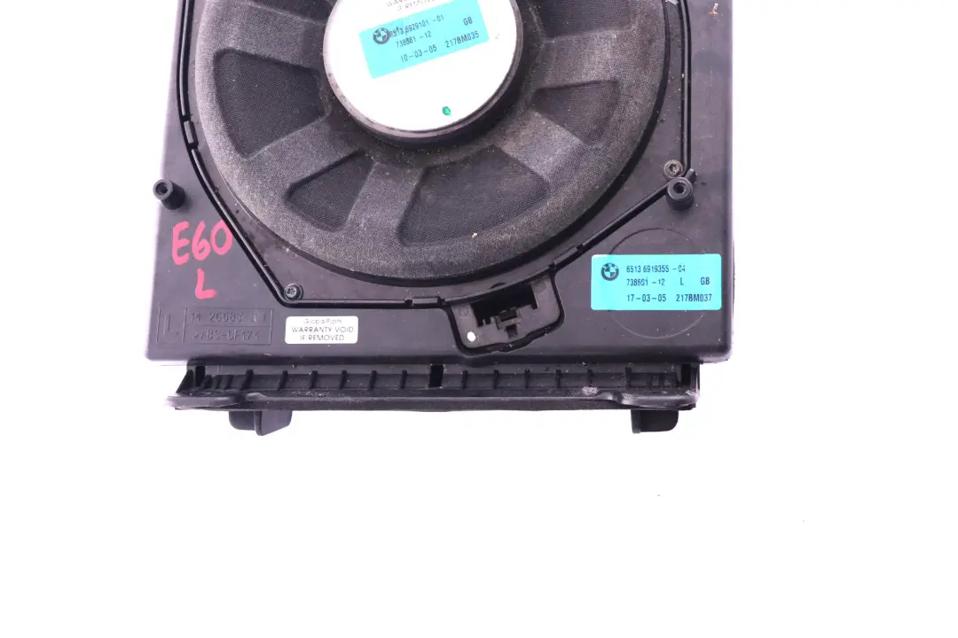 Głośnik Niskotonowy Lewy HiFi do BMW E60 E61 E63 o numerze 6919355 BMW E60 E61 E63 Głośnik Niskotonowy Lewy HiFi - SKU 6919355 - Numer Części 6919355