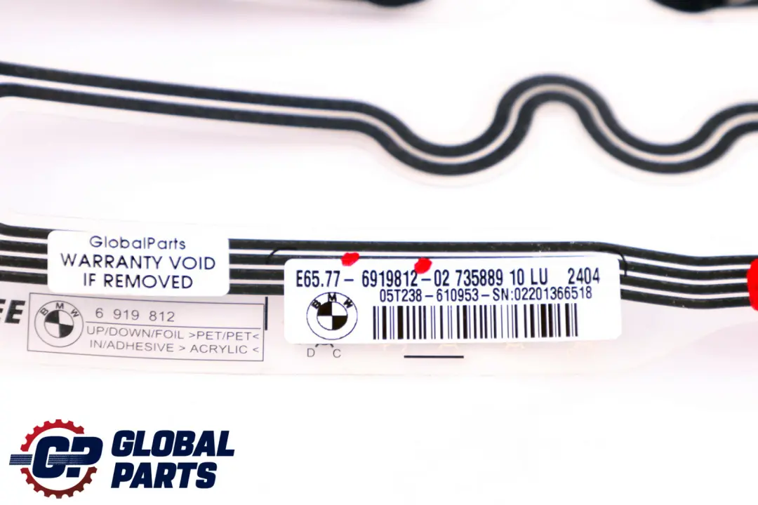 Alfombrilla Sensor Asiento Delantero para BMW E60 E65 E66 E67 con número de pieza 6919812 BMW E60 E65 E66 E67 Alfombrilla Sensor Asiento Delantero - SKU 6919812 - Número de pieza 6919812