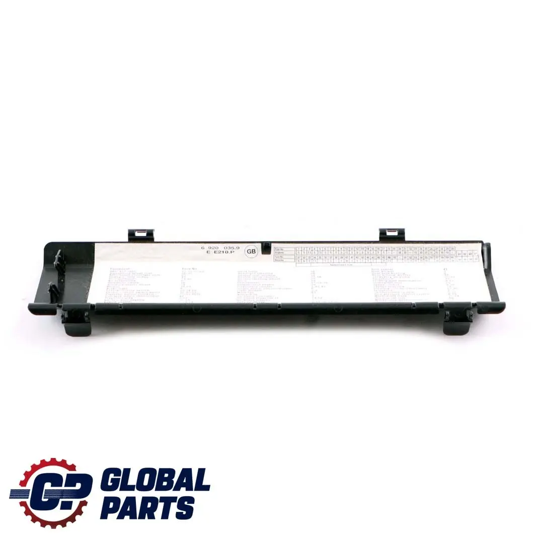 Fuse Box Label Trim Cover Panel Sticker to BMW X5 E53 with Part number 6920035 BMW X5 E53 Fuse Box Label Trim Cover Panel Sticker - SKU 6920035 - Part number 6920035