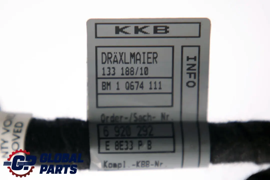 BMW 7 Series E65 Cable Harness Loom Front Door Wiring Left Right N/O/S - SKU 6920292 - Part number 6920292