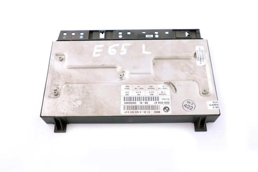 Control Module Unit ECU to BMW 5 7 Series E60 E61 E65 E66 Seat with Part number 6920447 BMW 5 7 Series E60 E61 E65 E66 Seat Control Module Unit ECU - SKU 6920447 - Part number 6920447