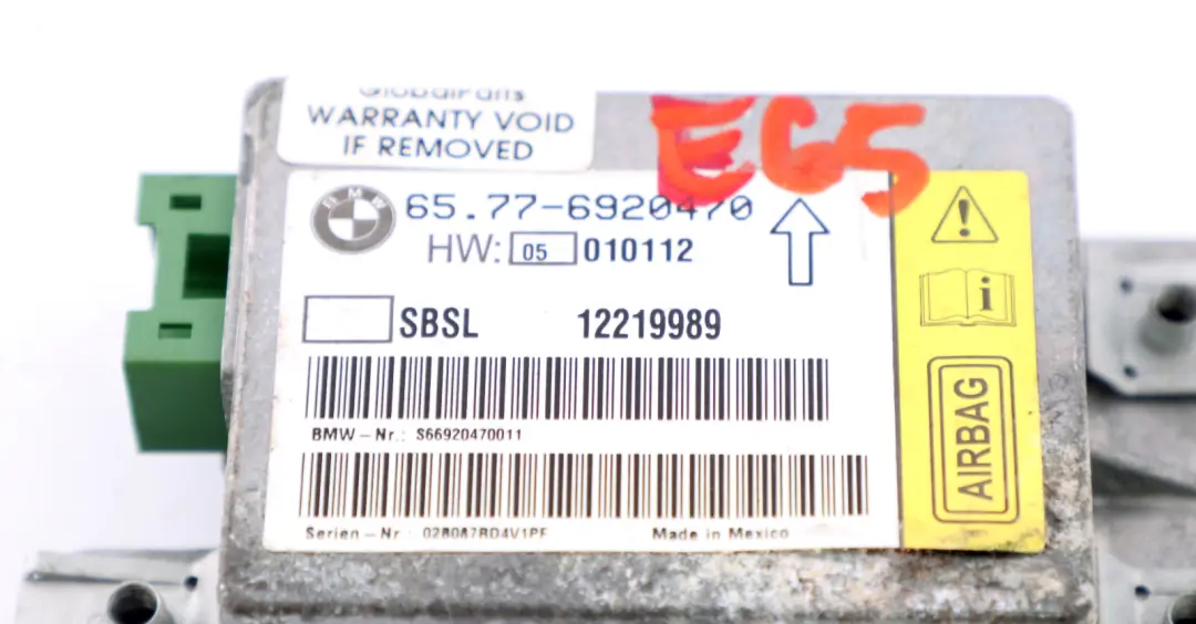 Sensor, B-pillar left Airbag pour BMW E65 E66 E67 à propos du numéro de pièce 6920470 BMW E65 E66 E67 Sensor, B-pillar left Airbag - SKU 6920470 - Numéro de pièce 6920470