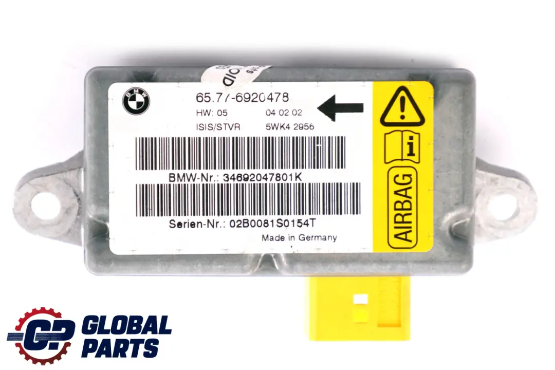 Sensore airbag porta anteriore destra 6577 per BMW E65 E66 E67 con numero di parte 6970907 BMW E65 E66 E67 Sensore airbag porta anteriore destra 6577 - SKU 6920478 - Numero di parte 6970907
