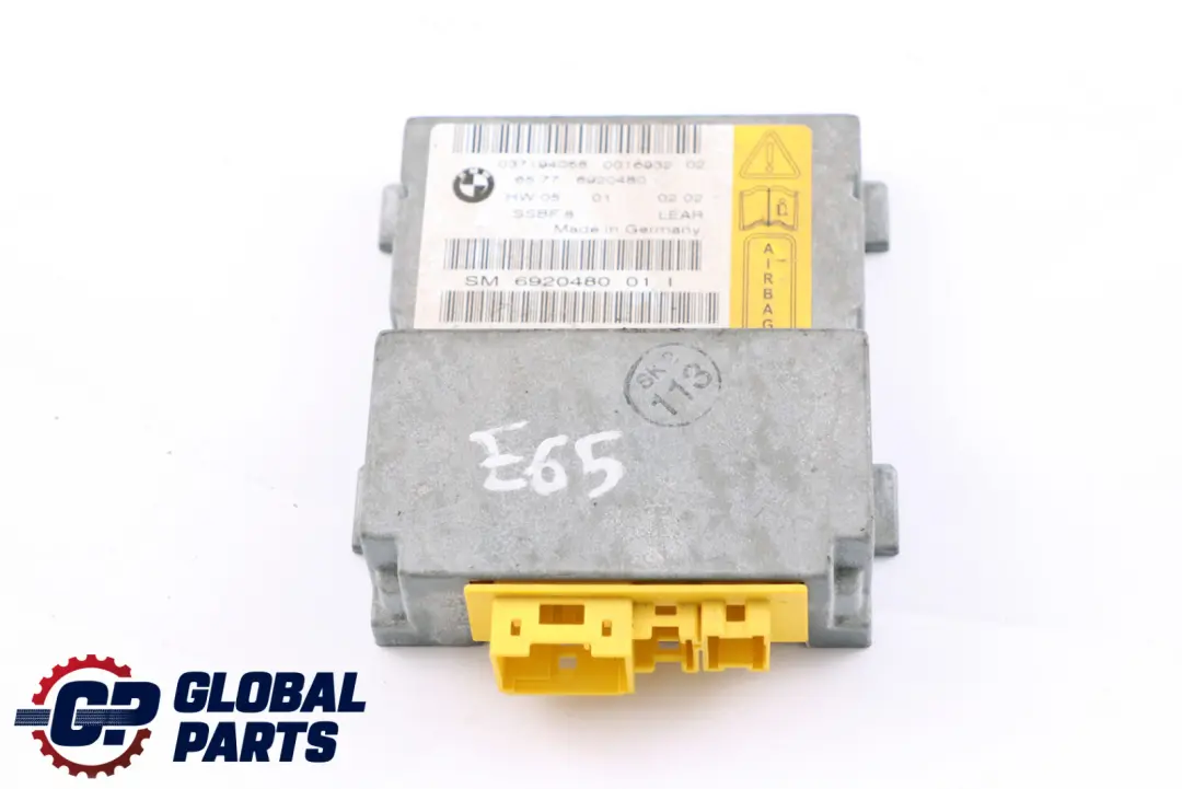 BMW 7 Series E65 E66 Passenger Seat Airbag Sensor Control Unit Module - SKU 6920480 - Part number 6920480