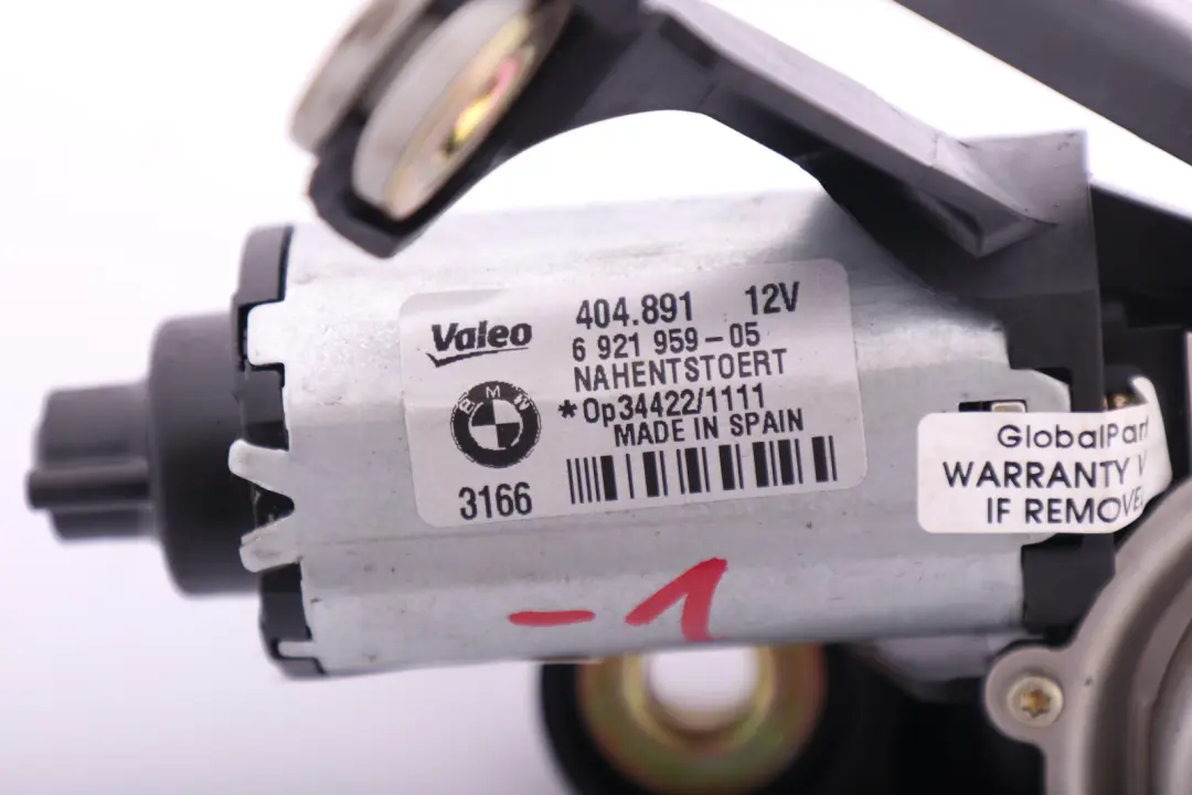  Genuine BMW 1 Series E81 E87 E87N Rear Window Wiper Motor Valeo 7199569 - SKU 6921959-1 - Part number 6921959