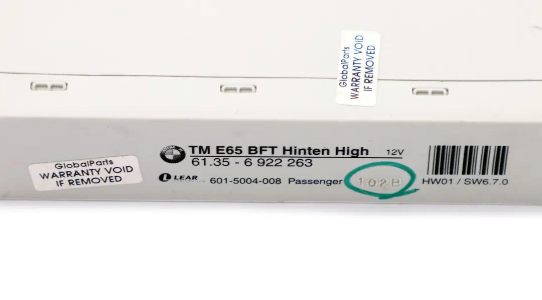 Moduł Sterownik Drzwi Lewy Tył ECU TFT 6922263 do BMW E65 E66 o numerze 6964140 BMW E65 E66 Moduł Sterownik Drzwi Lewy Tył ECU TFT 6922263 - SKU 6921980-1 - Numer Części 6964140
