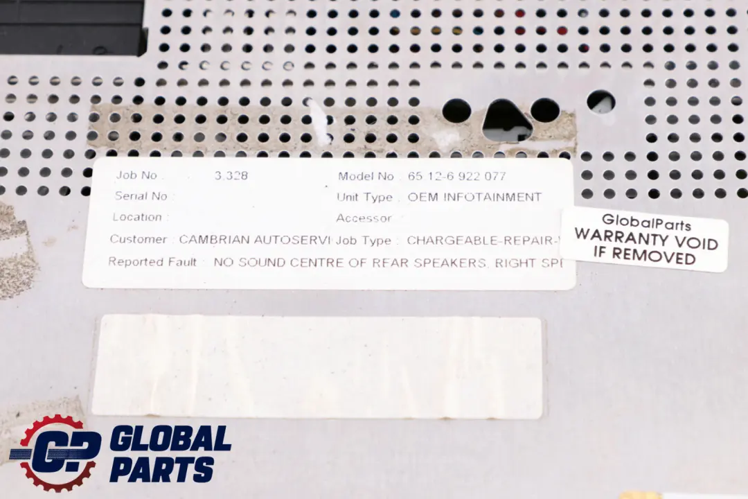 Audio System Controller Player to BMW 7 Series E65 E66 E67 CD with Part number 6922077 BMW 7 Series E65 E66 E67 CD Audio System Controller Player - SKU 6922077 - Part number 6922077