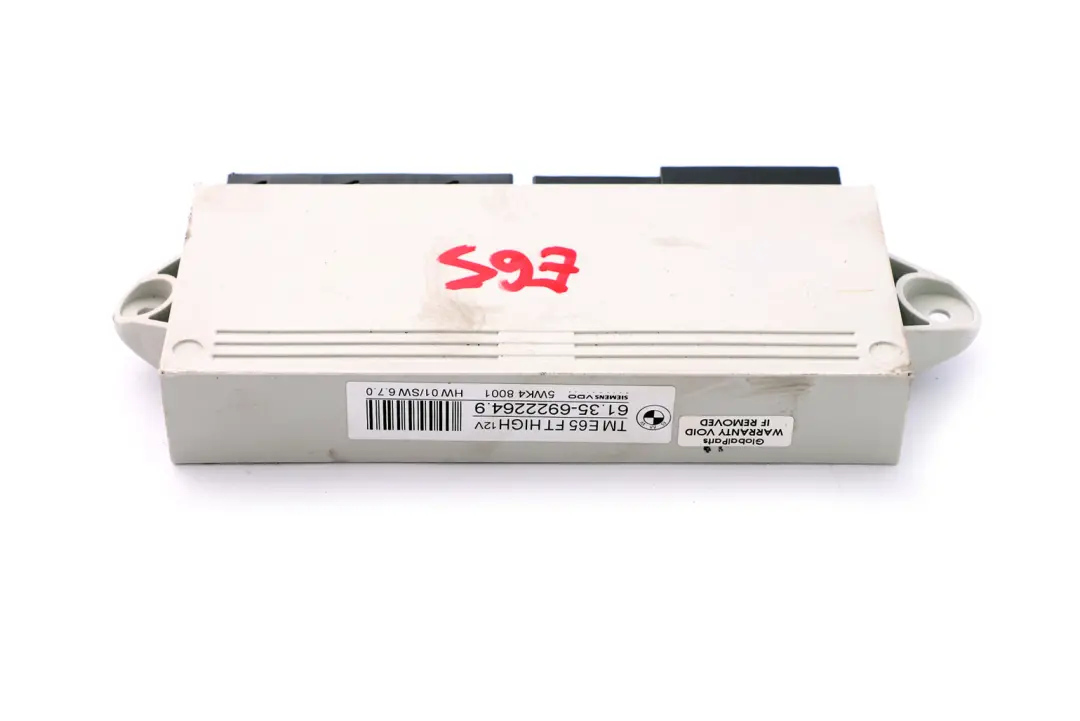 Control Unit Door Front Driver Side to BMW 7 Series E65 E66 E67 with Part number 6922264 BMW 7 Series E65 E66 E67 Control Unit Door Front Driver Side - SKU 6922264 - Part number 6922264
