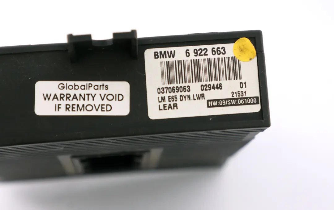 BMW 7 Series E65 Light Control Unit Module DYN.LWR Lear - SKU 6922663 - Part number 6922663