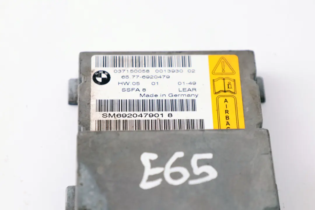 BMW 7 Series E65 E66 Driver's Seat Airbag Sensor Control Unit Module - SKU 6924555 - Part number 6924555