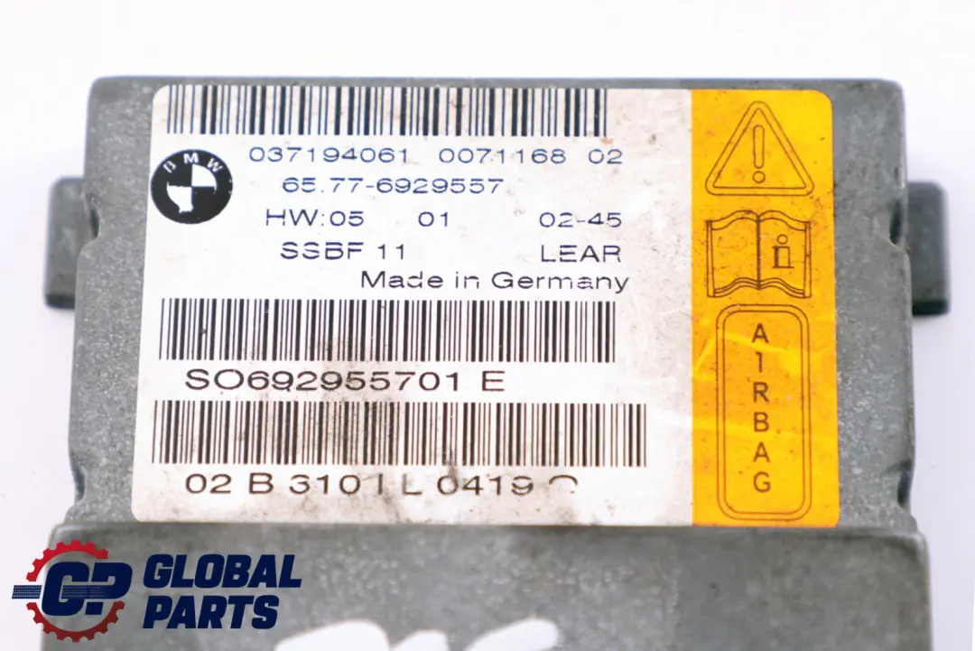 BMW E65 E66 Module de contrôle du capteur d'airbag du siège conducteur - SKU 6924555 - Numéro de pièce 6924555