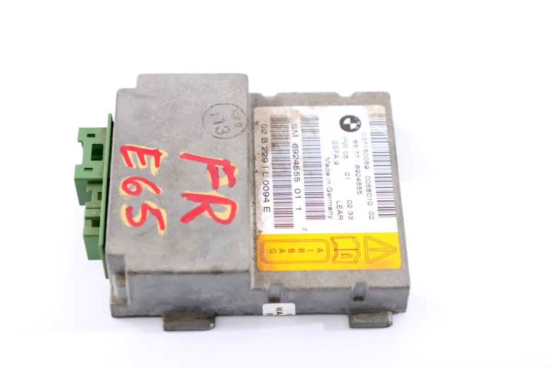 BMW 7 Series E65 E66 Driver's Seat Airbag Sensor Control Unit Module - SKU 6924555 - Part number 6924555