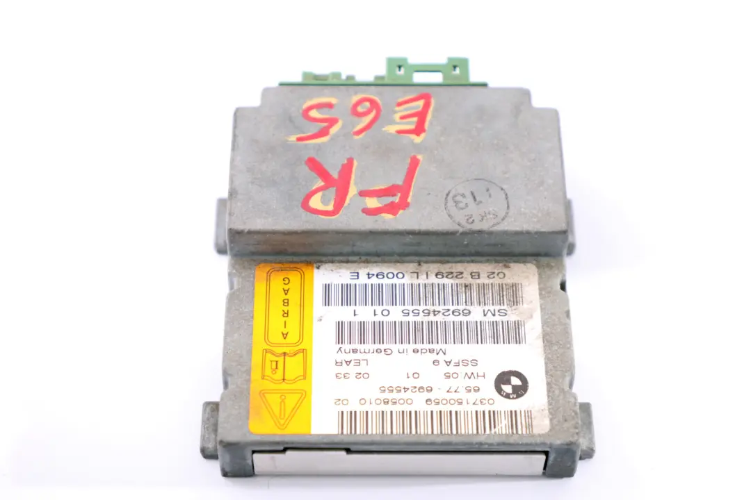 BMW 7 Series E65 E66 Driver's Seat Airbag Sensor Control Unit Module - SKU 6924555 - Part number 6924555