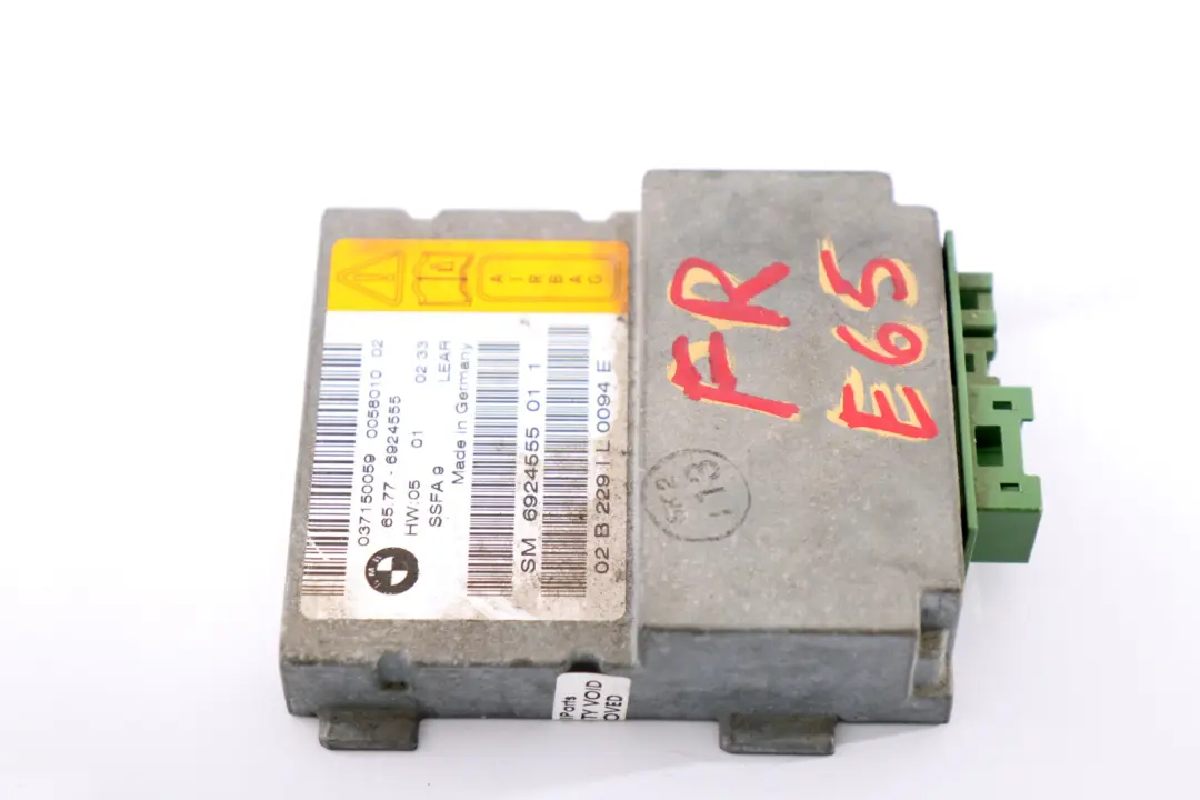 BMW 7 Series E65 E66 Driver's Seat Airbag Sensor Control Unit Module - SKU 6924555 - Part number 6924555
