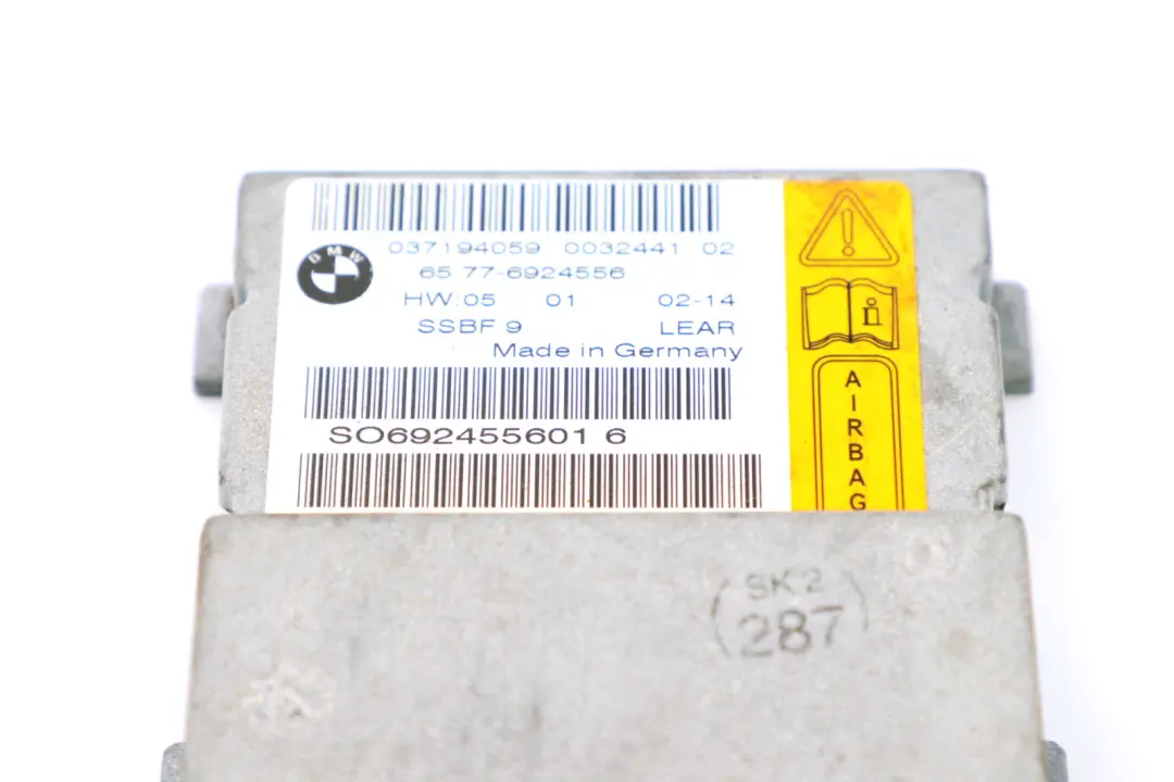 Airbag Sensor Control Unit Module to BMW 7 Series E65 E66 Passenger Seat with Part number 6924556 BMW 7 Series E65 E66 Passenger Seat Airbag Sensor Control Unit Module - SKU 6924556 - Part number 6924556