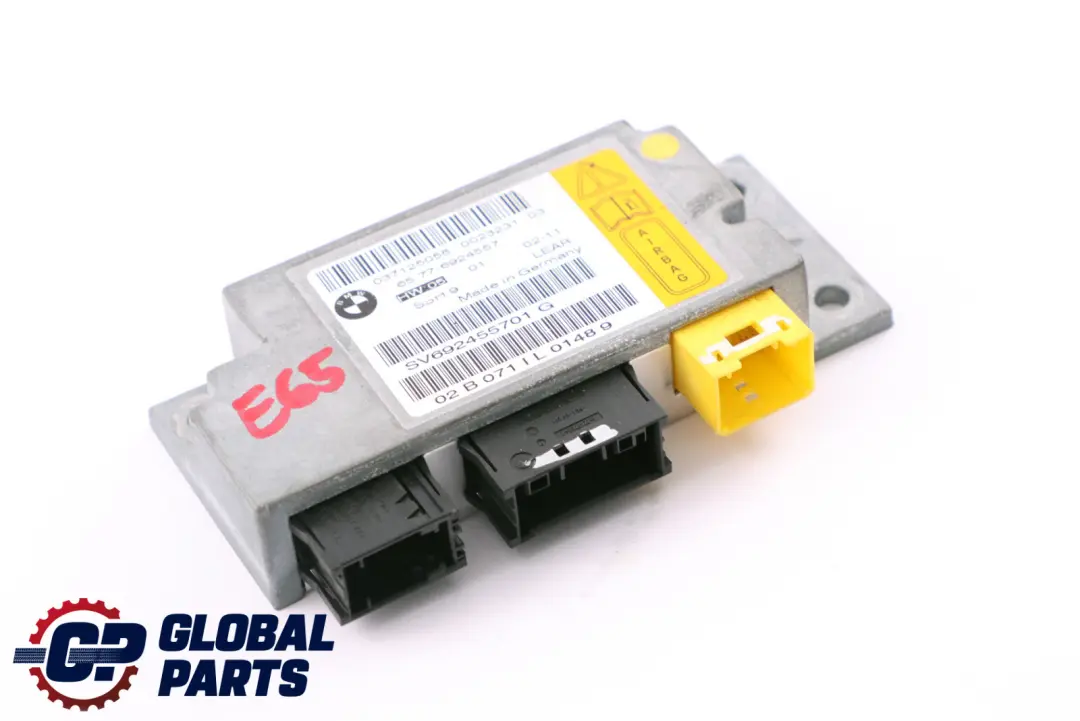 Sensor Rear Seat Airbag to BMW 7 Series E65 E66 E67 with Part number 6949906 BMW 7 Series E65 E66 E67 Sensor Rear Seat Airbag - SKU 6924557 - Part number 6949906