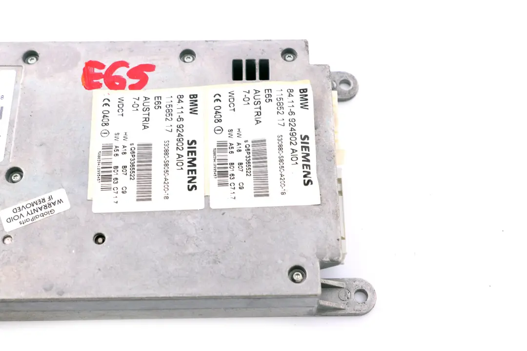 Sende Empfangsgerät ECU SIEMENS BIT II für BMW E65 E66 E67 mit Teilenummer 6931712 BMW E65 E66 E67 Sende Empfangsgerät ECU SIEMENS BIT II - SKU 6924902 - Teilenummer 6931712