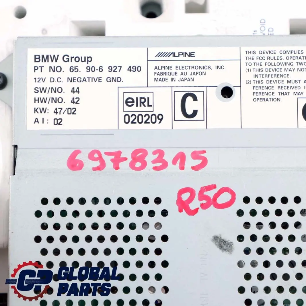 Navigation Screen Instrument Cluster to Mini Cooper One R50 R52 R53 with Part number 9126994 Mini Cooper One R50 R52 R53 Navigation Screen Instrument Cluster - SKU 6924915 - Part number 9126994