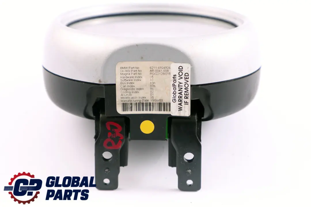 W17 Diesel Compte-tours Tachymètre Jauge Argent pour Mini One D R50 à propos du numéro de pièce 6924926 Mini One D R50 W17 Diesel Compte-tours Tachymètre Jauge Argent - SKU 6924926 - Numéro de pièce 6924926