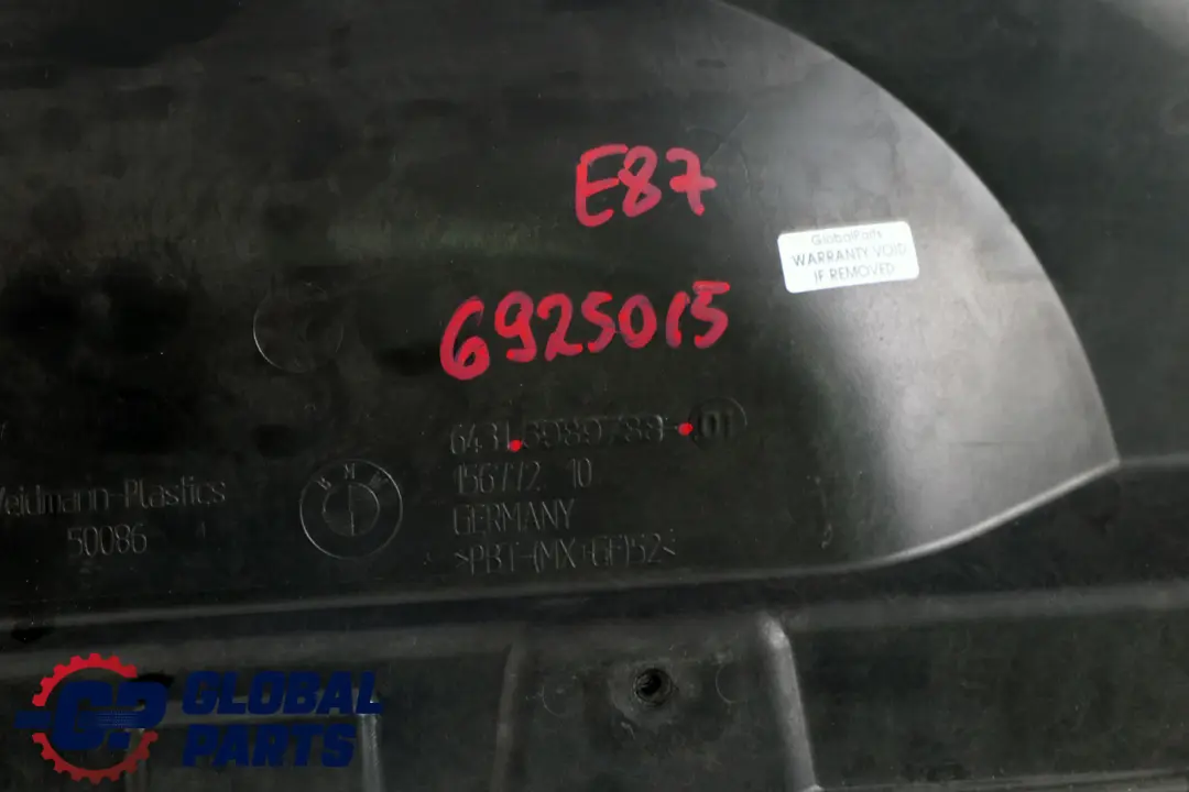 Podszybie Osłona Obudowa Filtra Powietrza do BMW E81 E82 E87 E88 o numerze 6925015 BMW E81 E82 E87 E88 Podszybie Osłona Obudowa Filtra Powietrza - SKU 6925015 - Numer Części 6925015