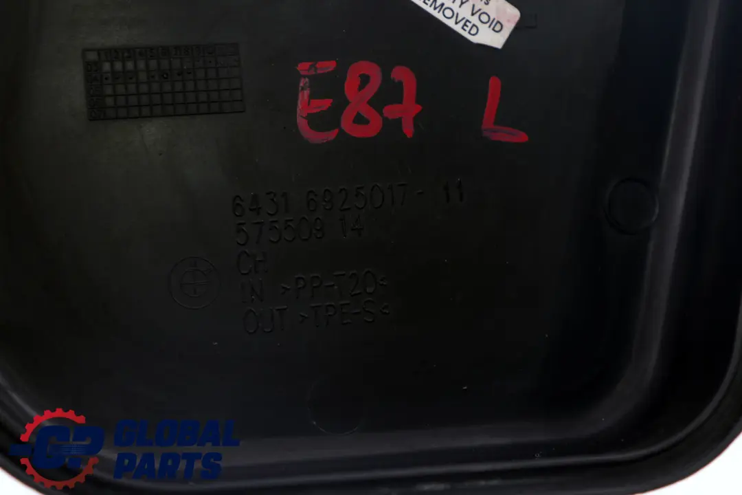 BMW 1 3 series E81 E84 E87 E90 E91 Cover Covering Left N/S Microfilter - SKU 6925017 - Part number 6925017