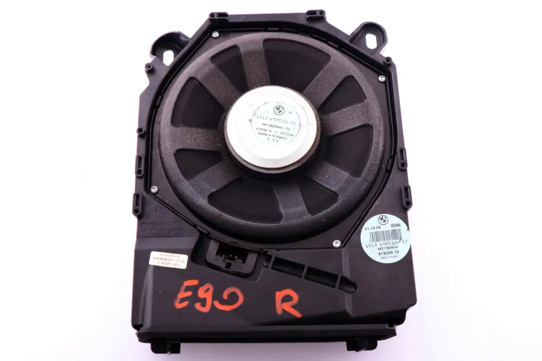 Central Bass Right O/S Hi Fi System to BMW E87 E90 E91 with Part number 6925334 BMW E87 E90 E91 Central Bass Right O/S Hi Fi System - SKU 6925334 - Part number 6925334