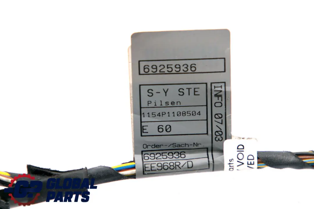 Wiring Loom Harness Co-Drivers Passenger Side to BMW 5 Series E60 E61 with Part number 6925936 BMW 5 Series E60 E61 Wiring Loom Harness Co-Drivers Passenger Side - SKU 6925936 - Part number 6925936