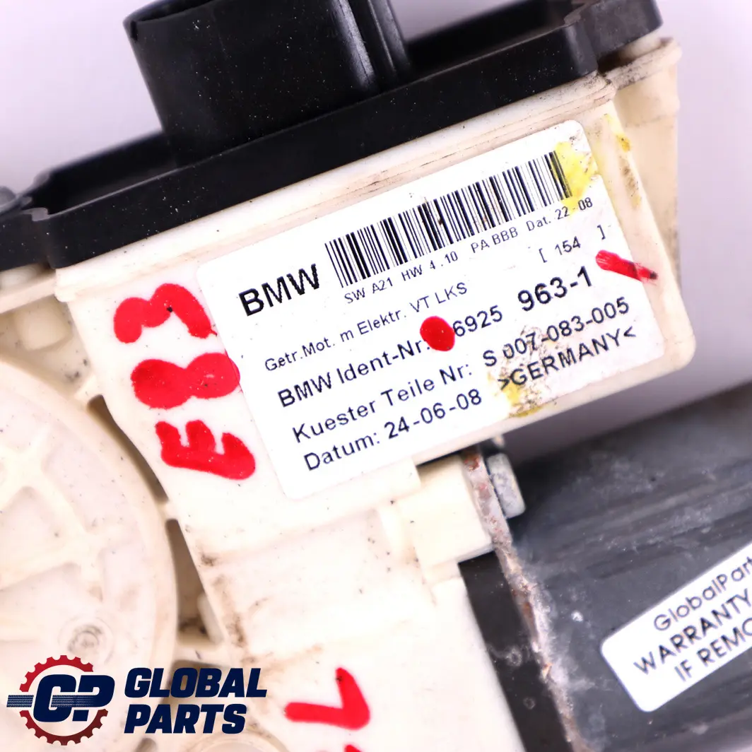 Regulador Motor Ventana Eléctrica Puerta Delantera Izquierdo para BMW X3 E83 con número de pieza 6925963 BMW X3 E83 Regulador Motor Ventana Eléctrica Puerta Delantera Izquierdo - SKU 6925963-1 - Número de pieza 6925963