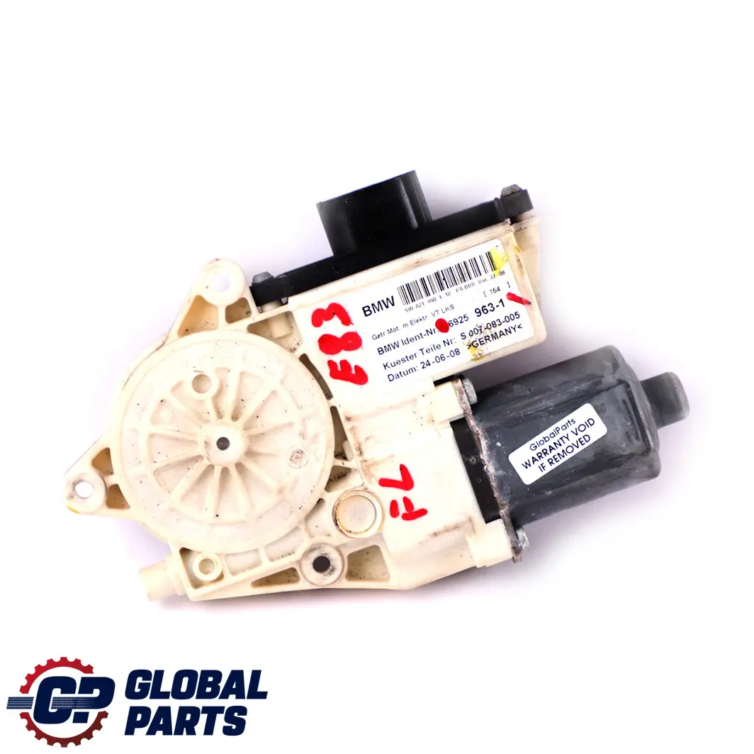 Front Door Electric Window Motor Regulator Drive Left N/S to BMW X3 E83 with Part number 6925963 BMW X3 E83 Front Door Electric Window Motor Regulator Drive Left N/S - SKU 6925963-1 - Part number 6925963
